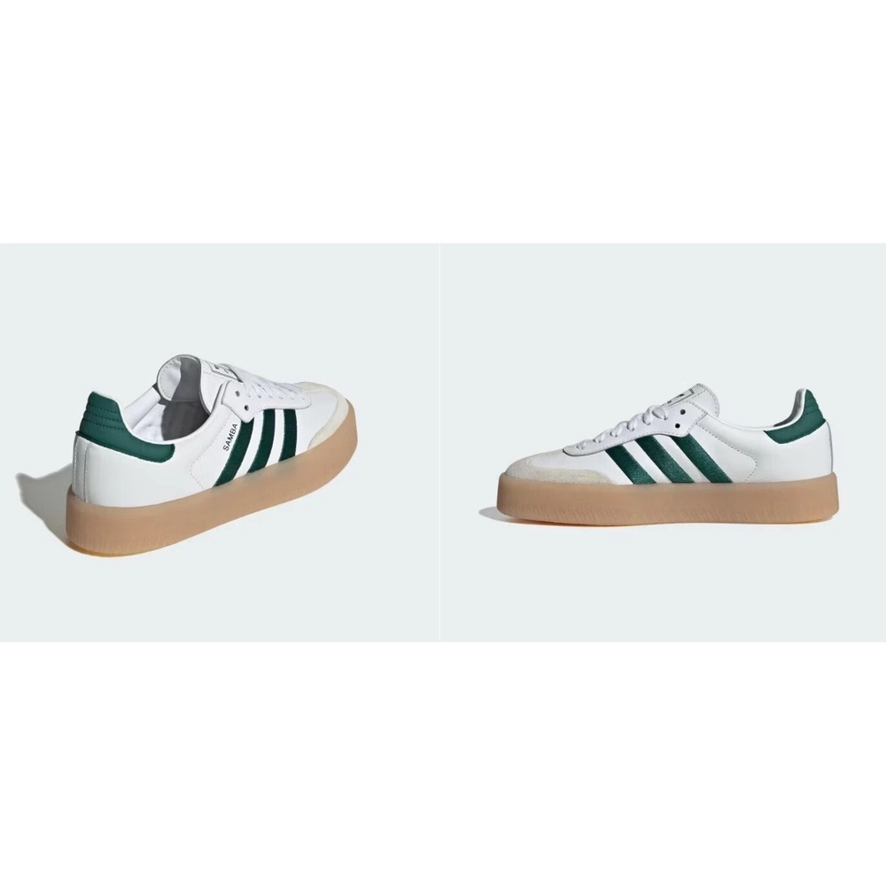 Adidas originals Women's SAMBAE Sneakers white/Green/Gum ID0440 Size 6.5 - NEW - Picture 6 of 8